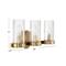 Hello Honey® Izzy Brushed Gold Metal & Clear Ribbed Glass 3-Light Vanity Light